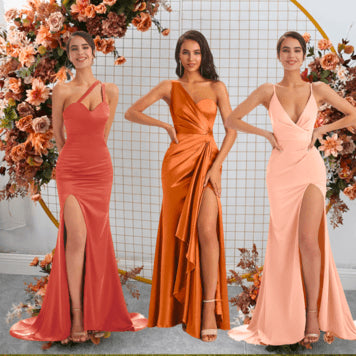 Illustrative example of peach bridesmaid dresses