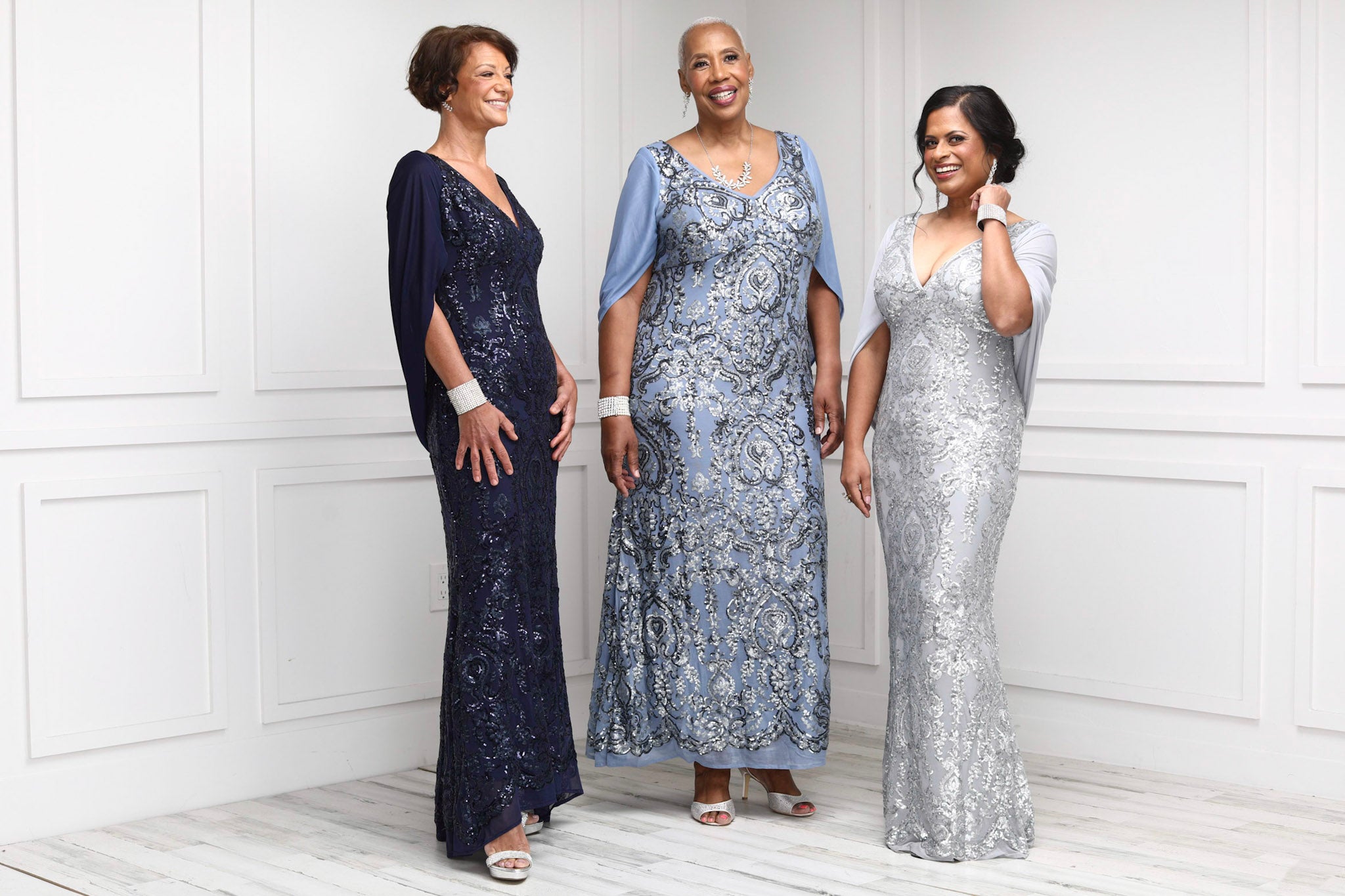 Illustrative example of petite formal gowns and dresses