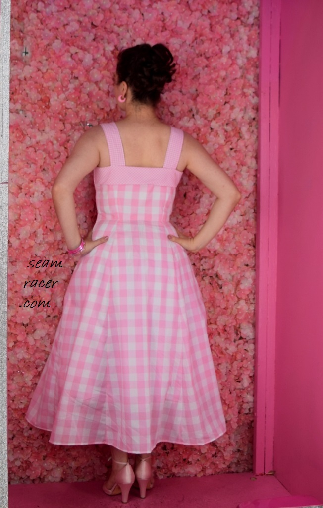 Illustrative example of pink gingham dress