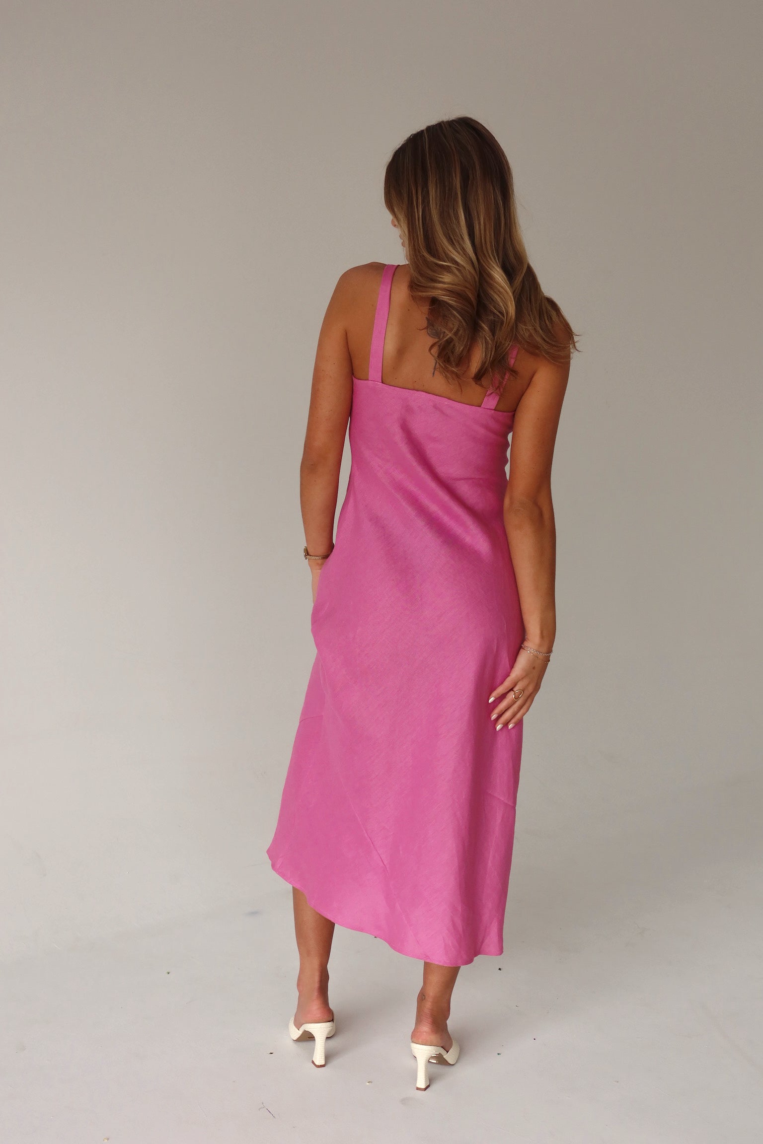 Illustrative example of pink linen dress