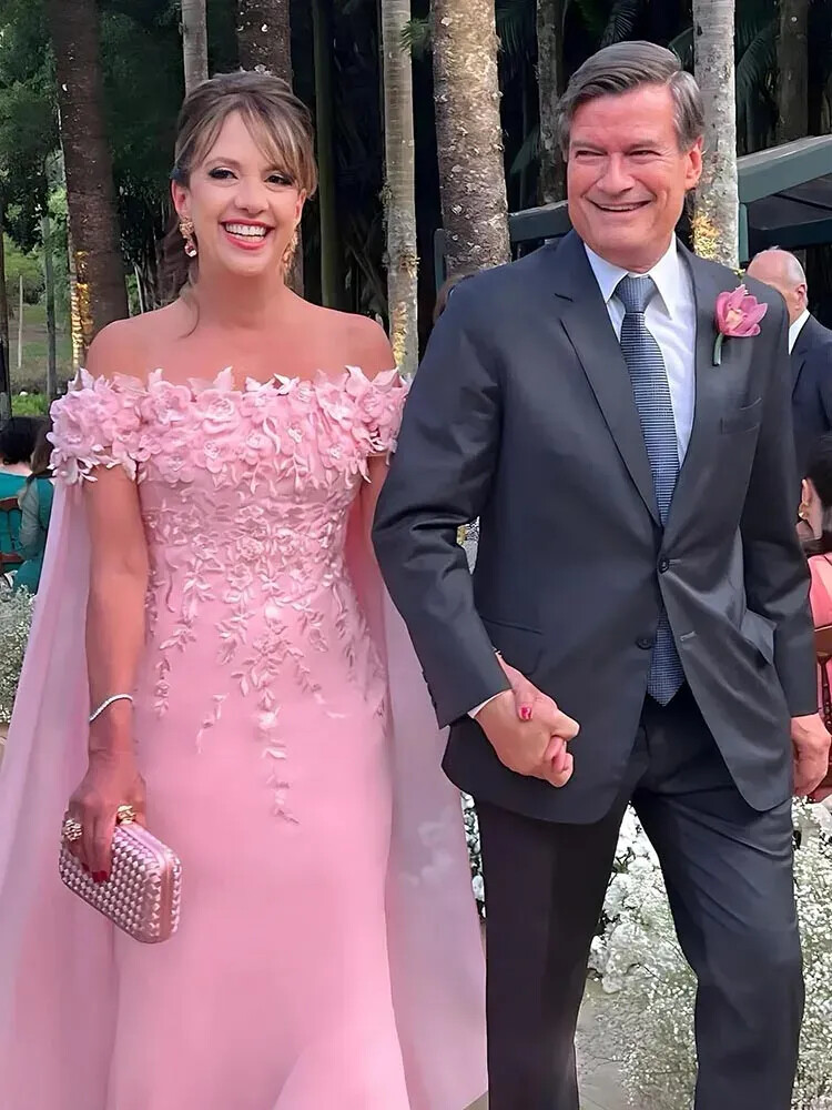 Illustrative example of pink mother of the bride dress