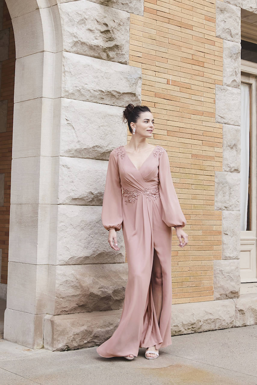 Illustrative example of pink mother of the bride dress