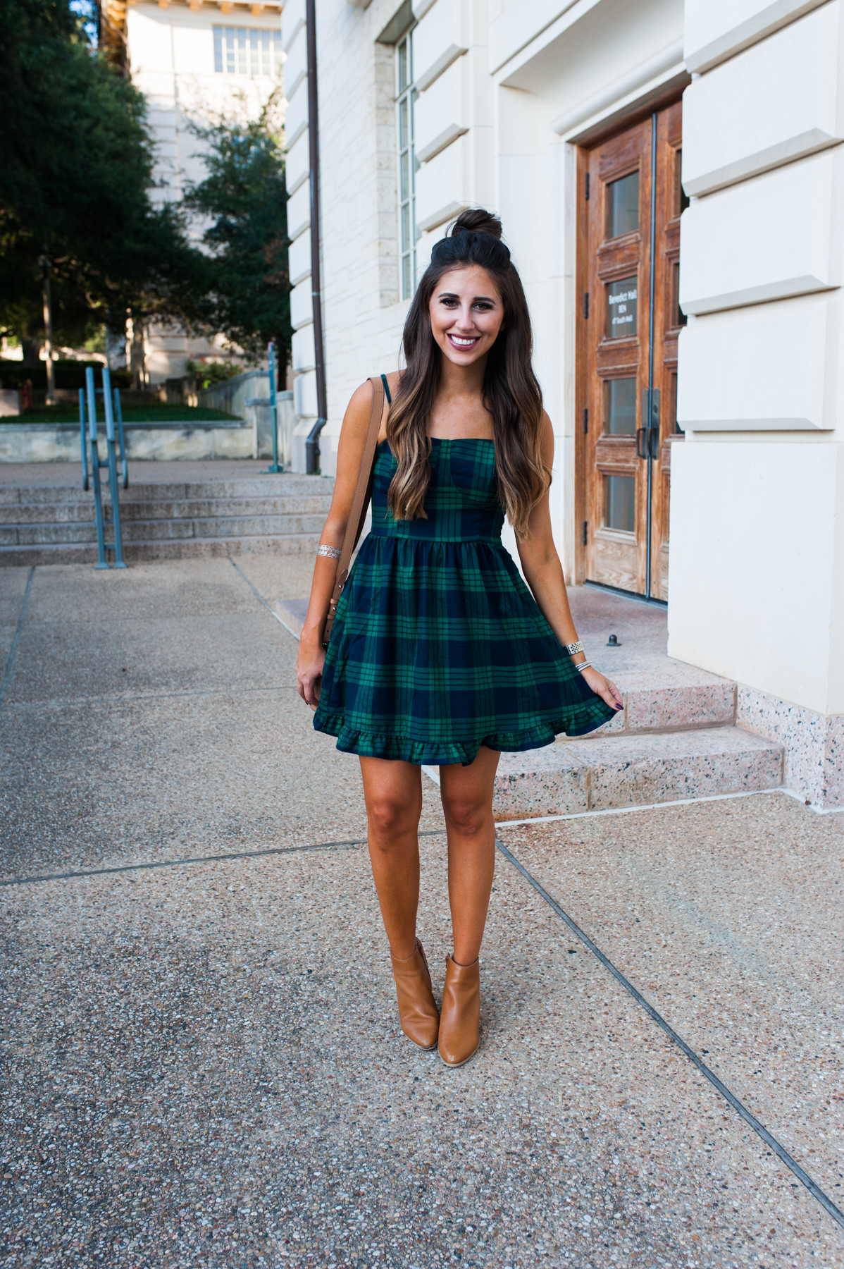 Illustrative example of plaid mini dress