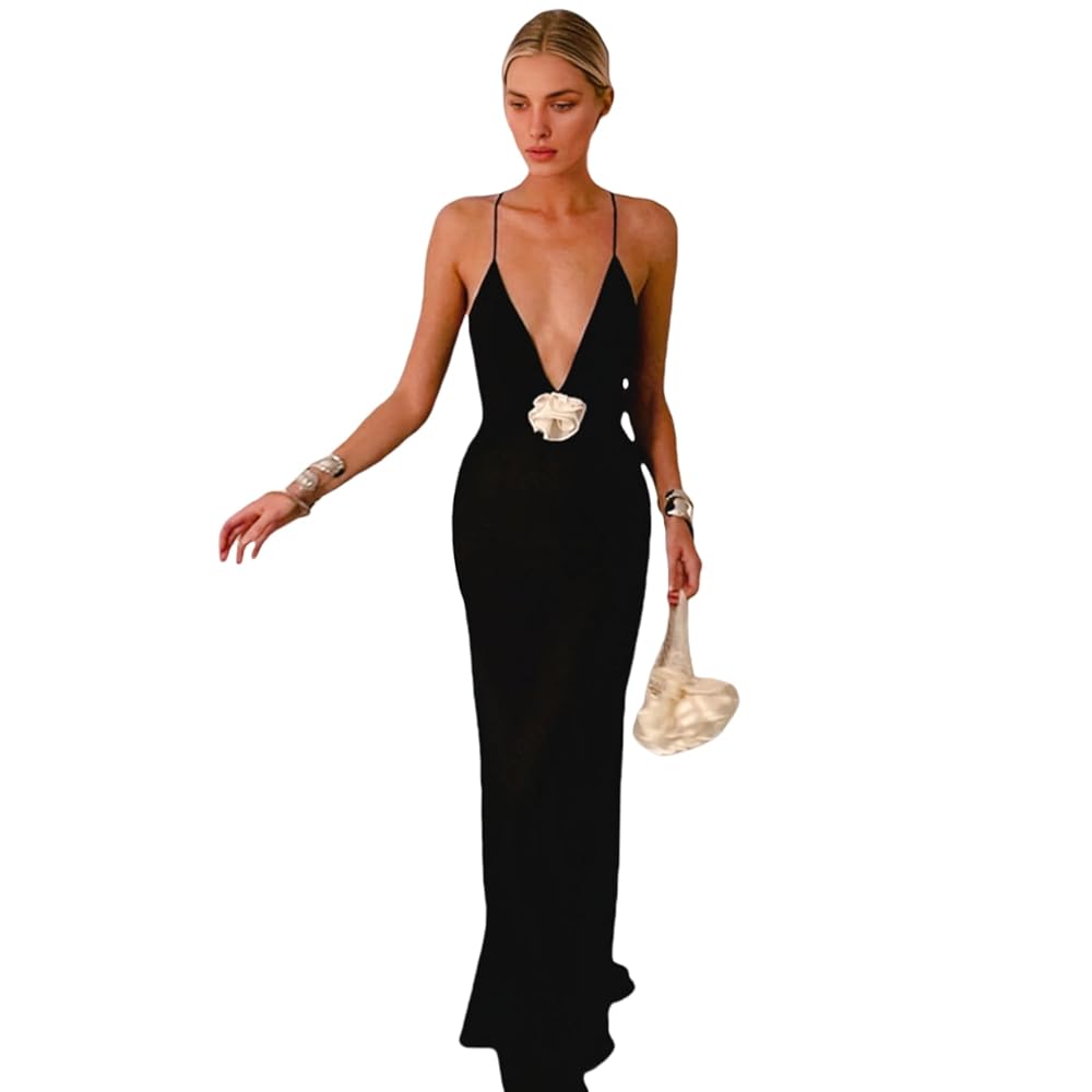 Illustrative example of plunging neckline dress