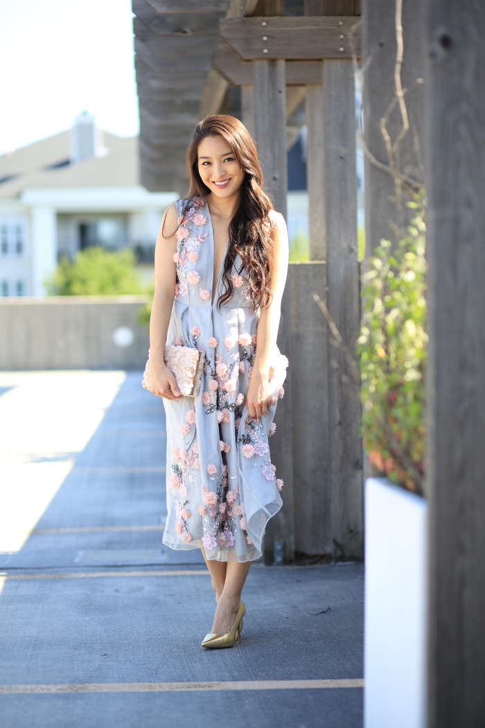 Illustrative example of plunging neckline dress