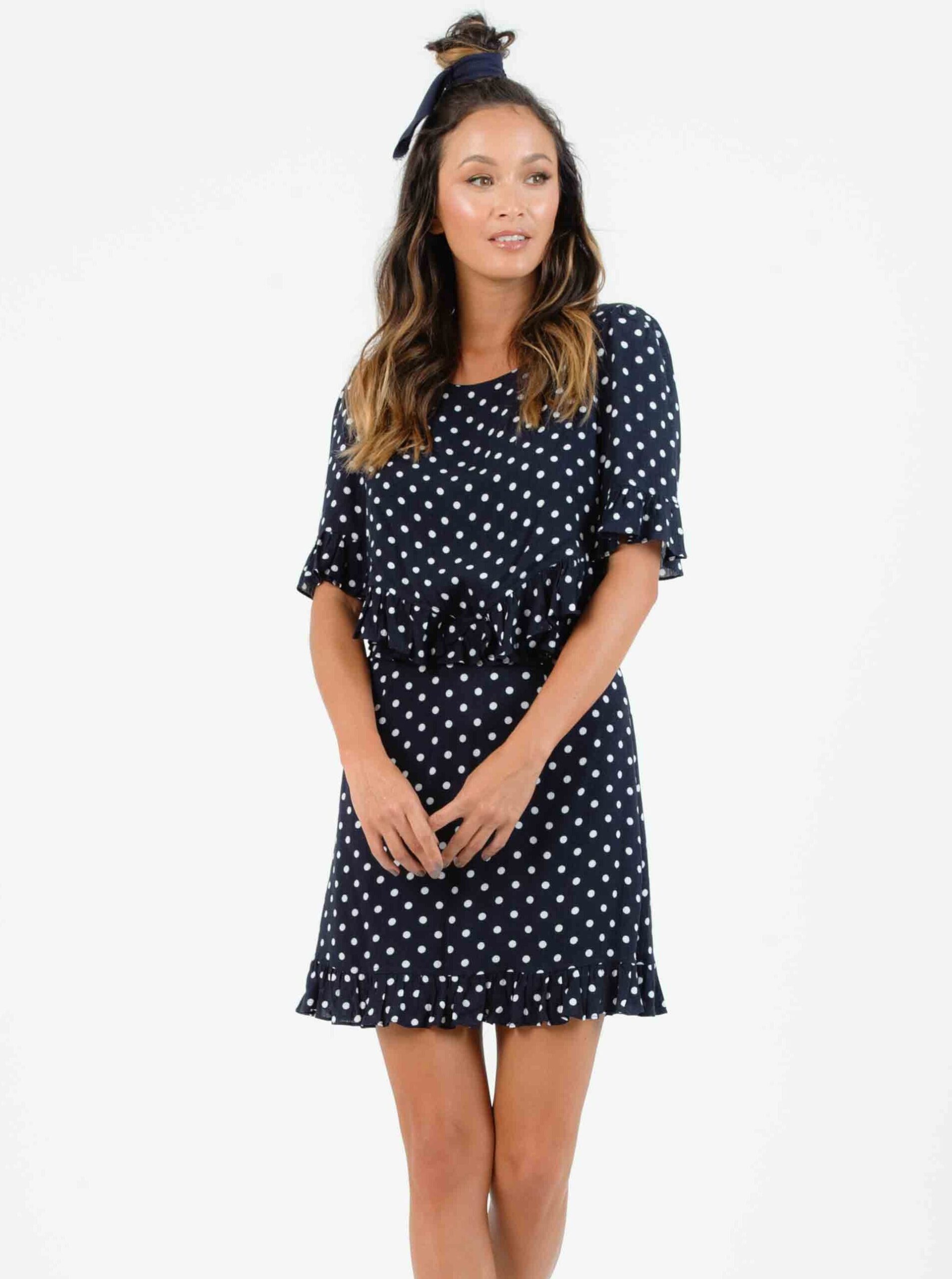 Illustrative example of polka dot mini dress