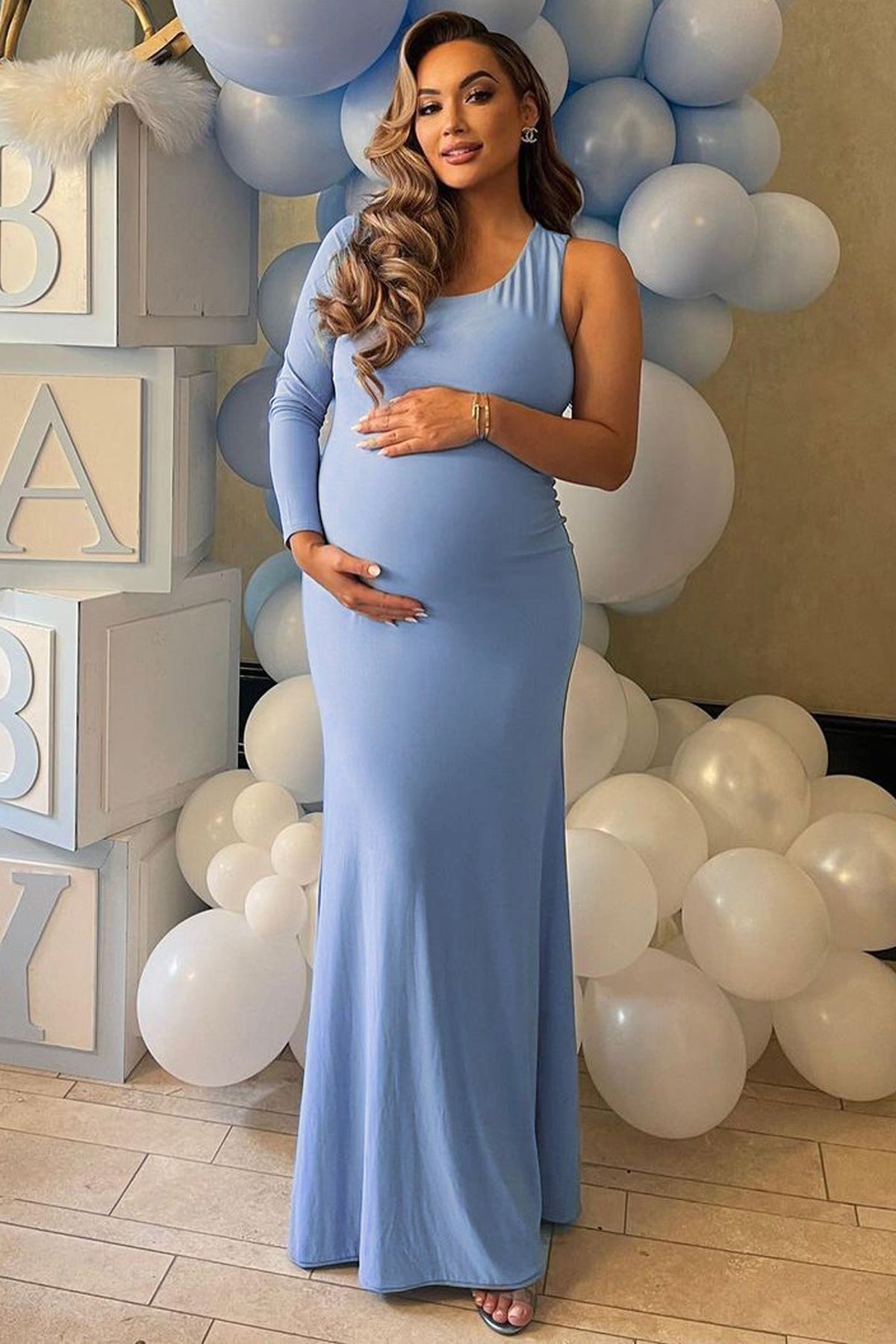 Illustrative example of pregnancy dresses blue