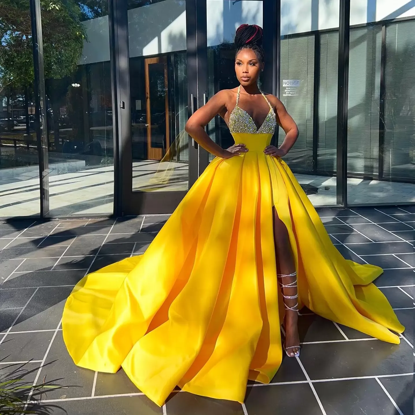 Illustrative example of prom dress with halter top