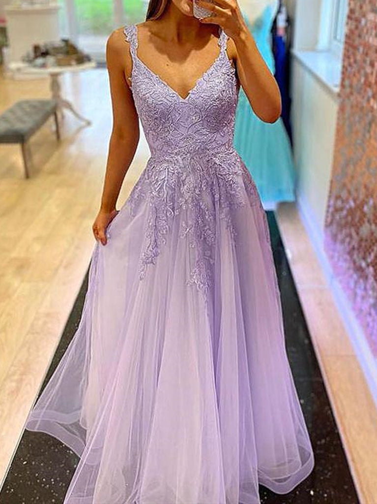 Illustrative example of purple graduation dresses