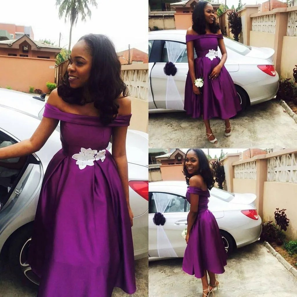 Illustrative example of purple wedding guest dress