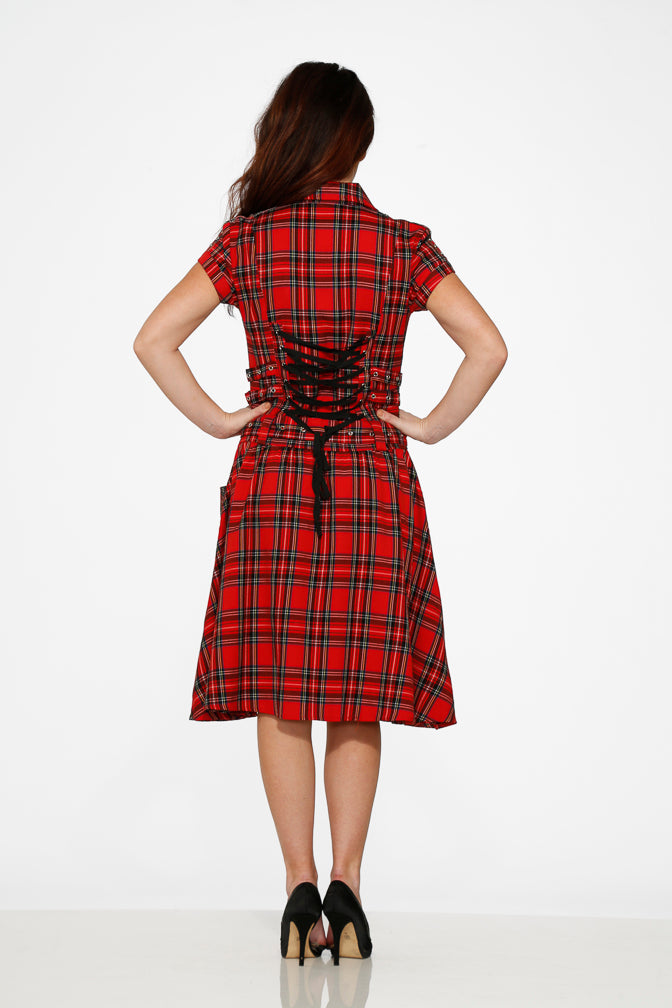 Illustrative example of red plaid dress