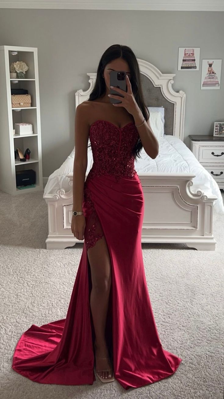 Illustrative example of red prom dresses 2024