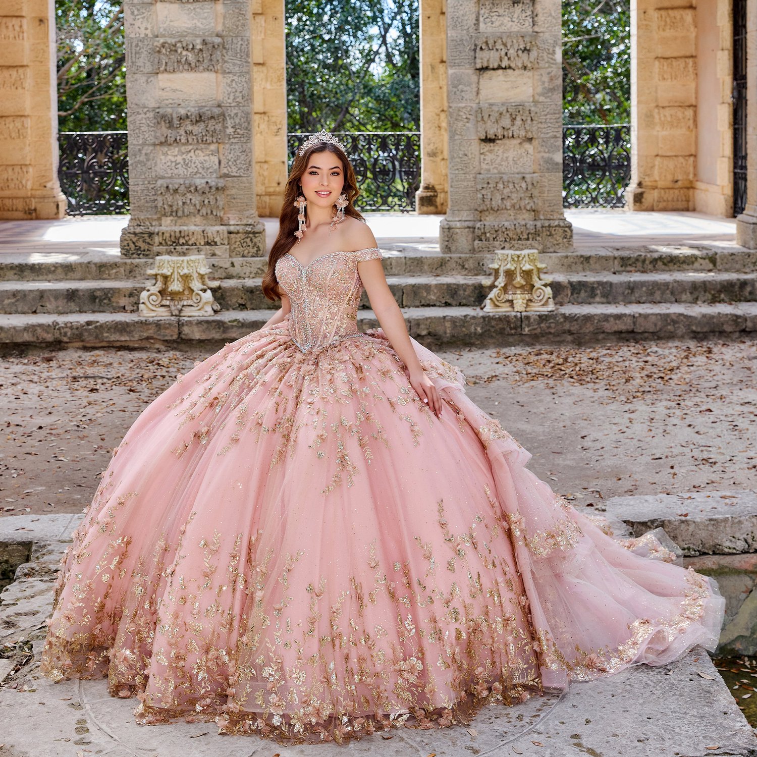 Illustrative example of rose gold quinceanera dresses