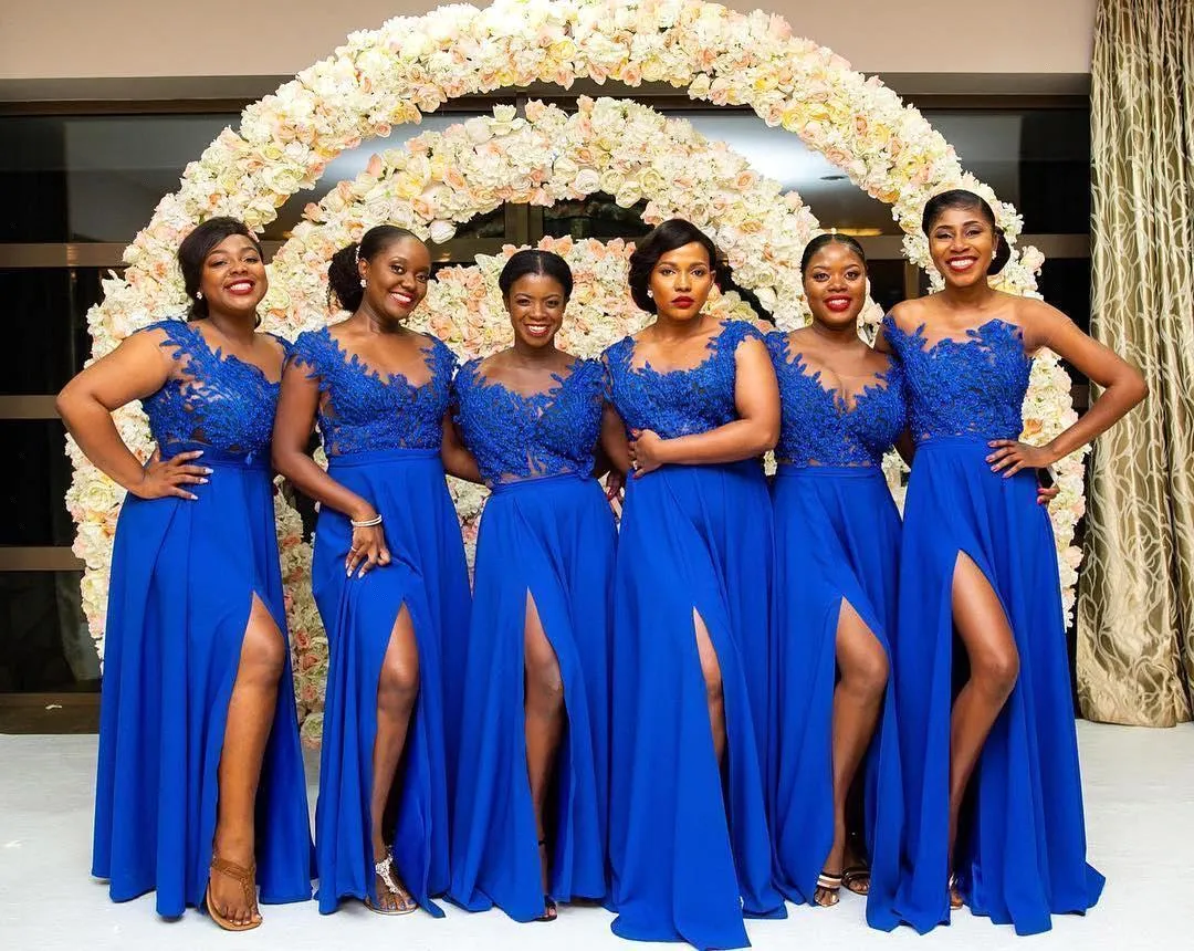 Illustrative example of royal blue bridesmaid dresses