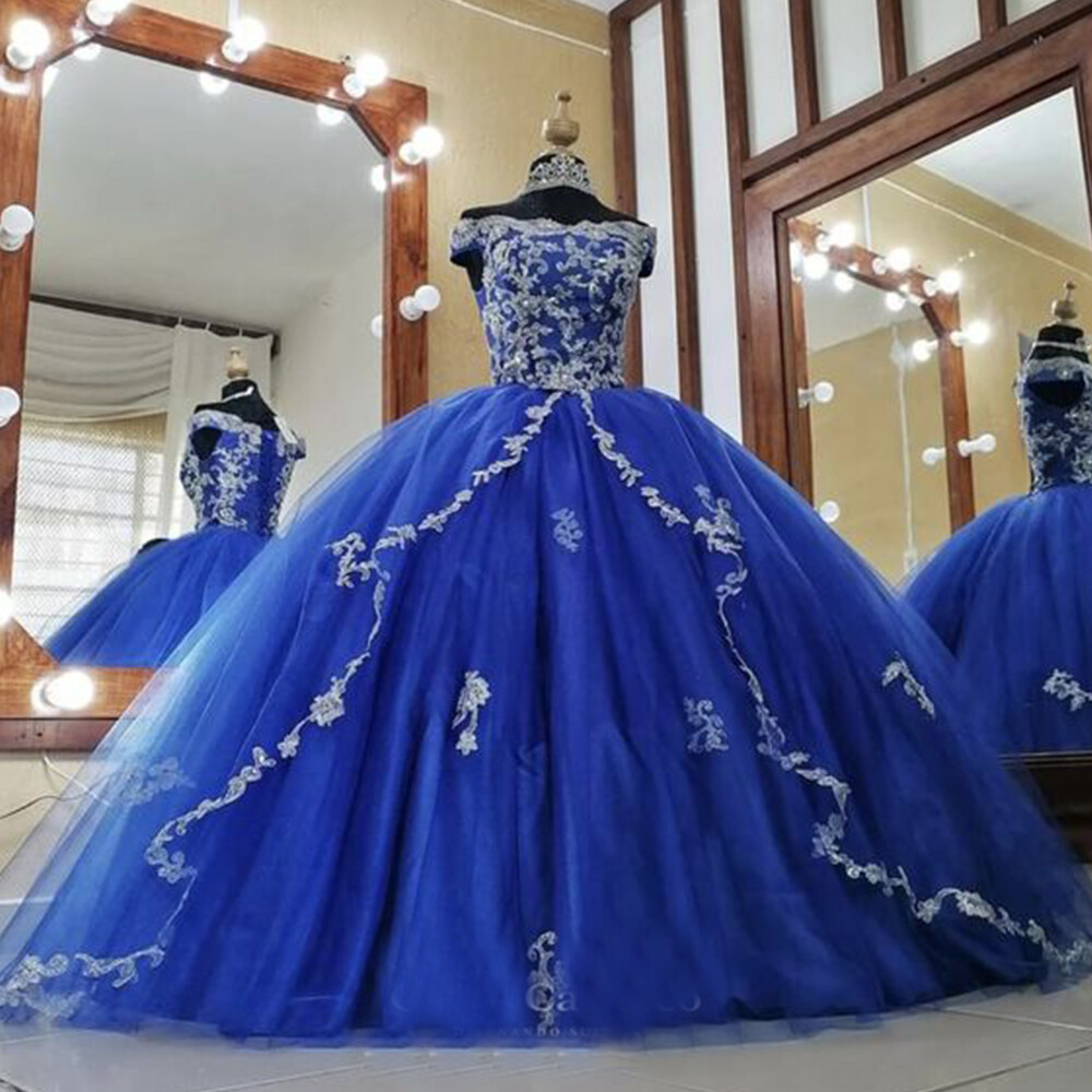 Illustrative example of royal blue quinceanera dresses
