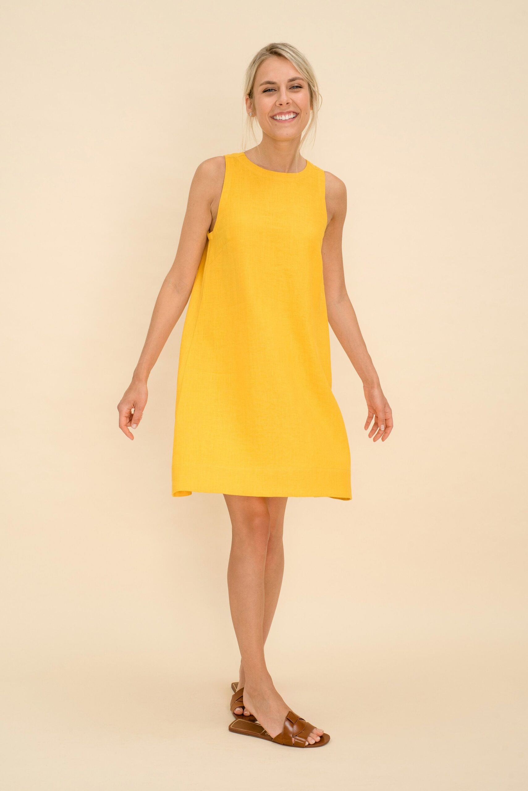 Illustrative example of short yellow dress