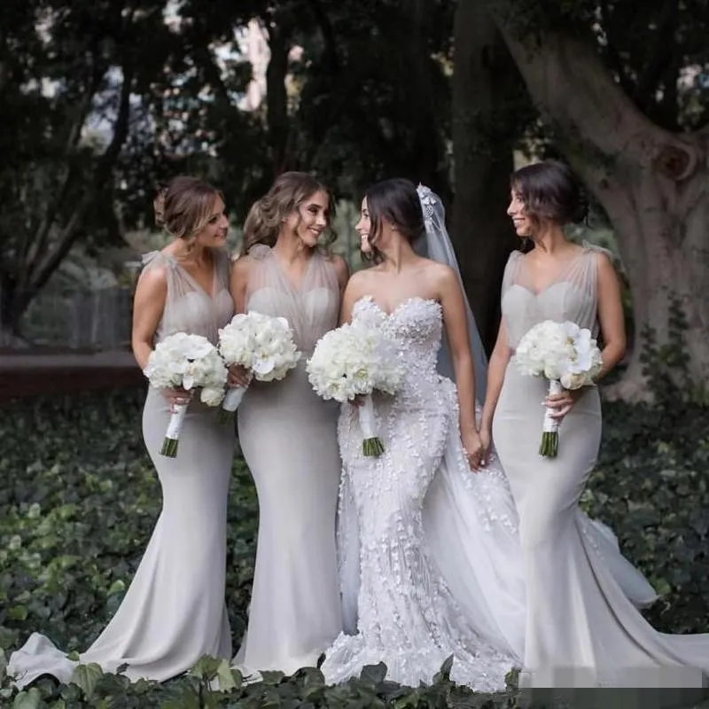 Illustrative example of silver bridesmaid dresses