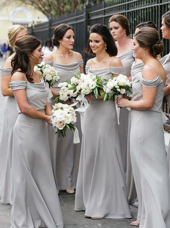 Illustrative example of silver bridesmaid dresses