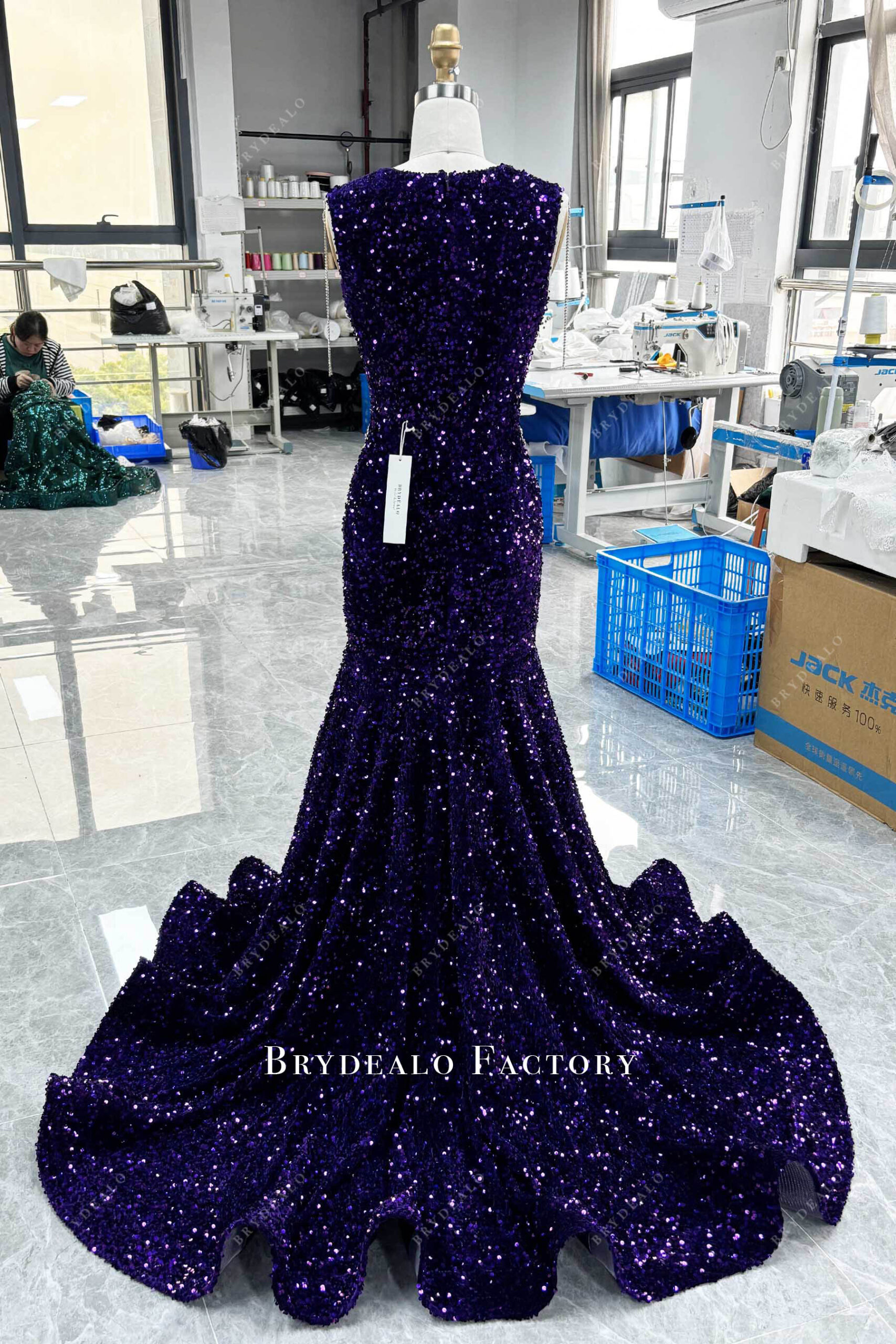 Illustrative example of sparkly purple dresses