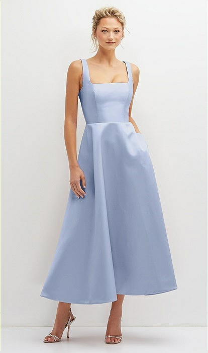 Illustrative example of square neck midi dress