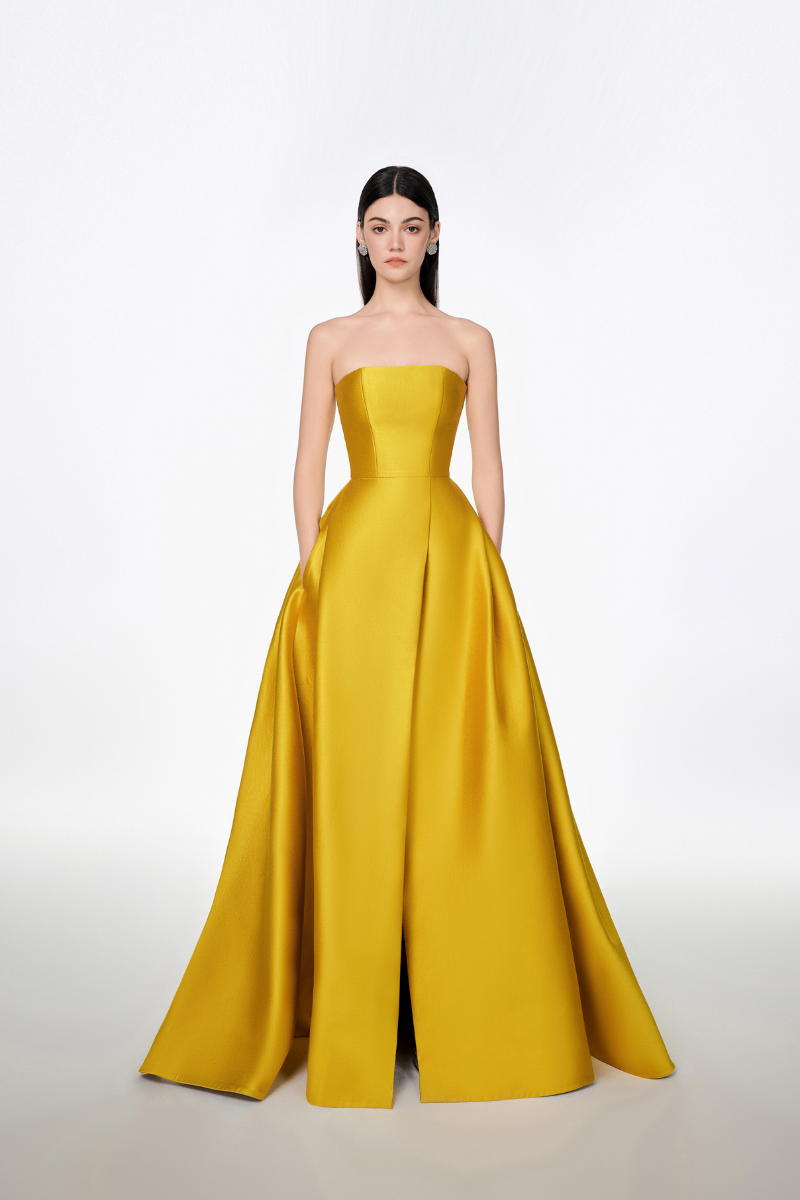 Illustrative example of strapless formal dress