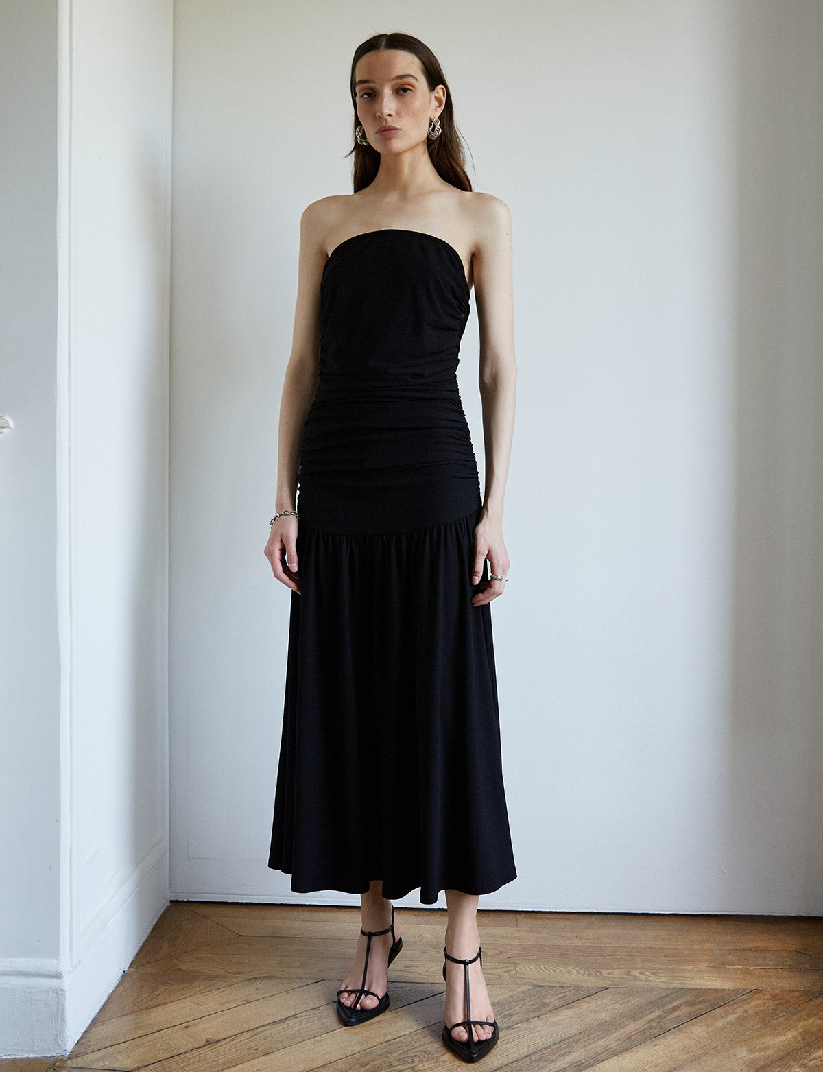 Illustrative example of strapless long dress