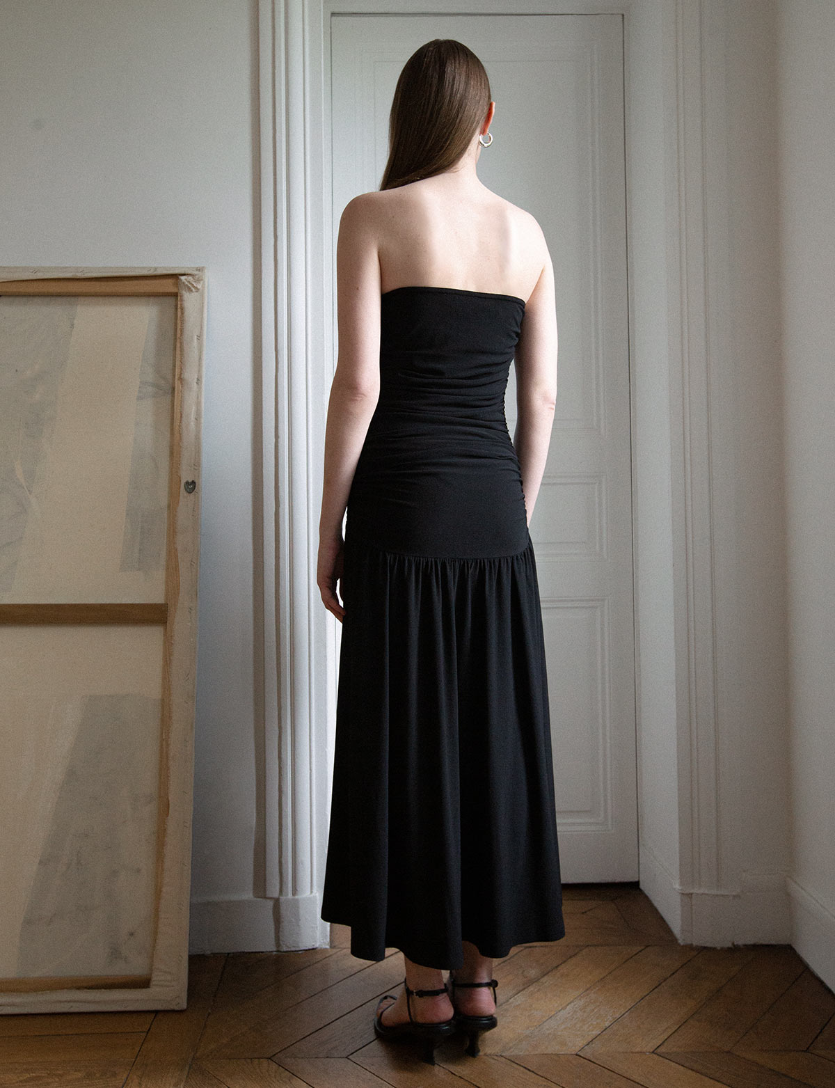Illustrative example of strapless long dress