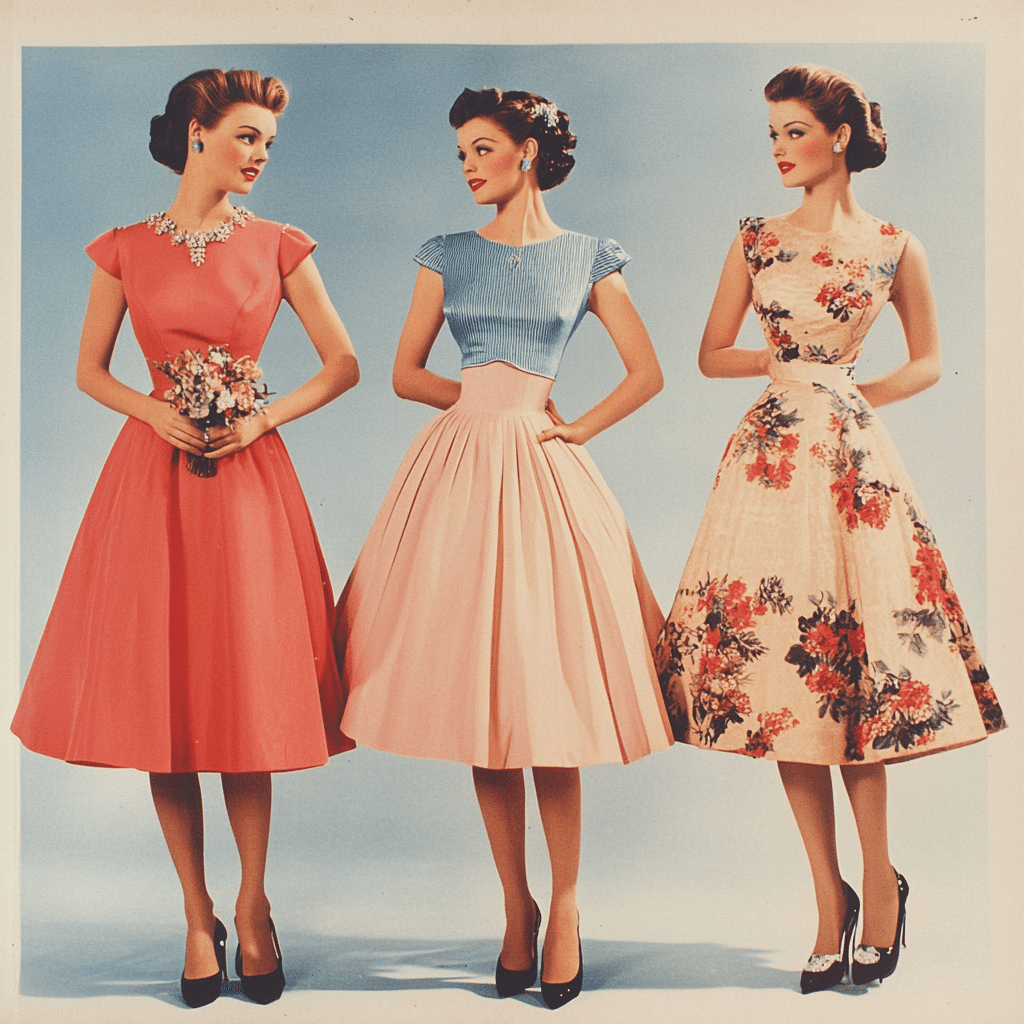 Illustrative example of vintage dresses 1950s