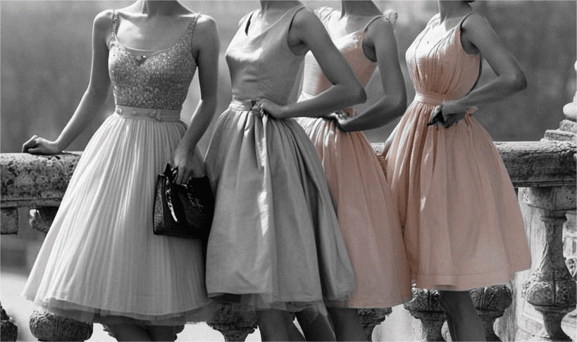 Illustrative example of vintage dresses 1950s