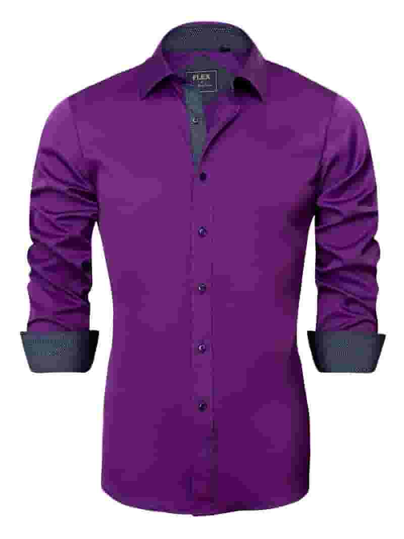 Illustrative example of violet dress shirts for men