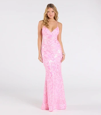 Illustrative example of violetta sequin lace-up mermaid dress
