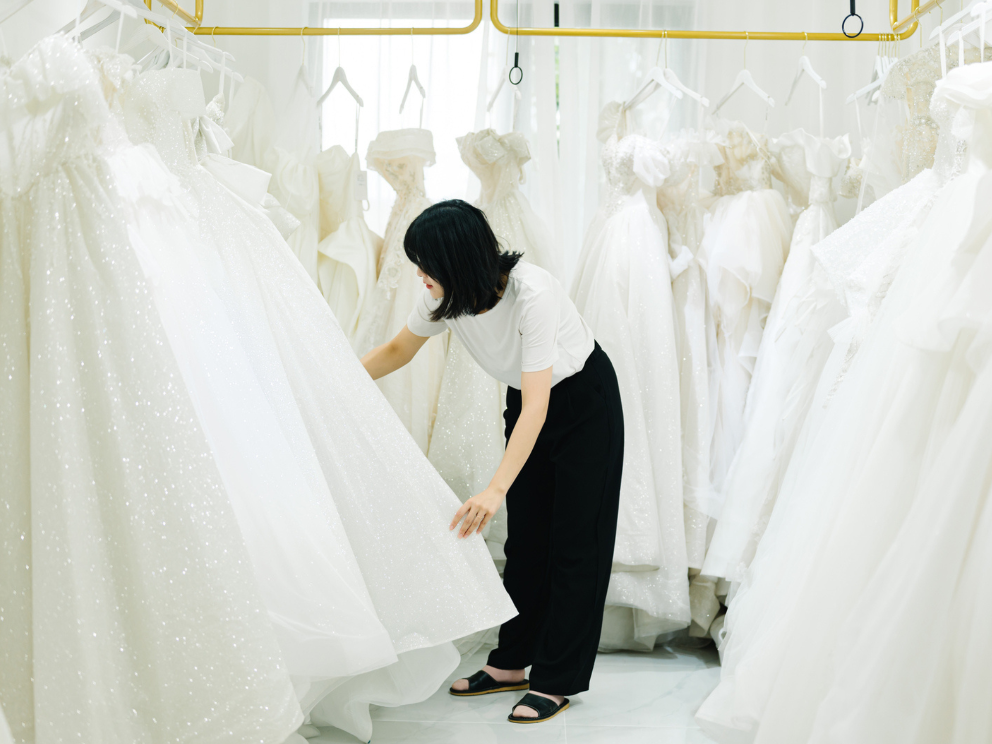 Illustrative example of wedding dress in sale