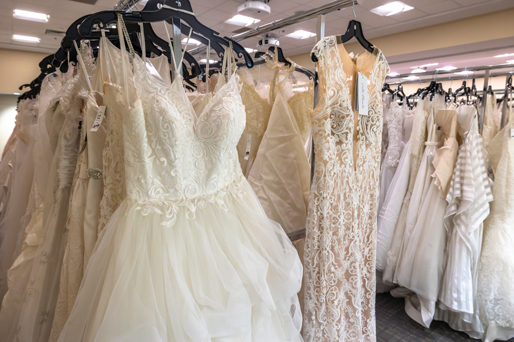 Illustrative example of wedding dress in sale