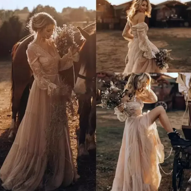 Illustrative example of western style wedding dresses
