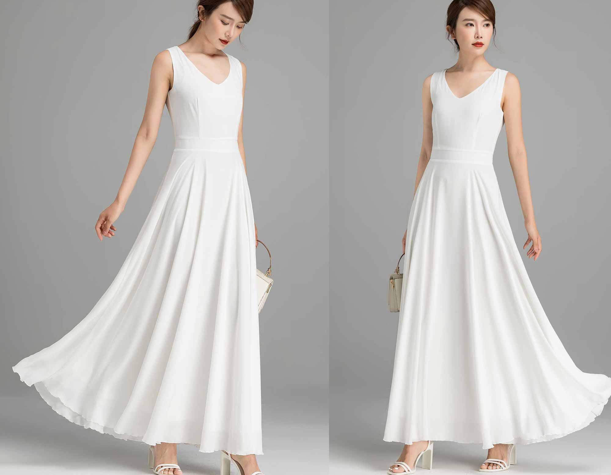 Illustrative example of white chiffon dress