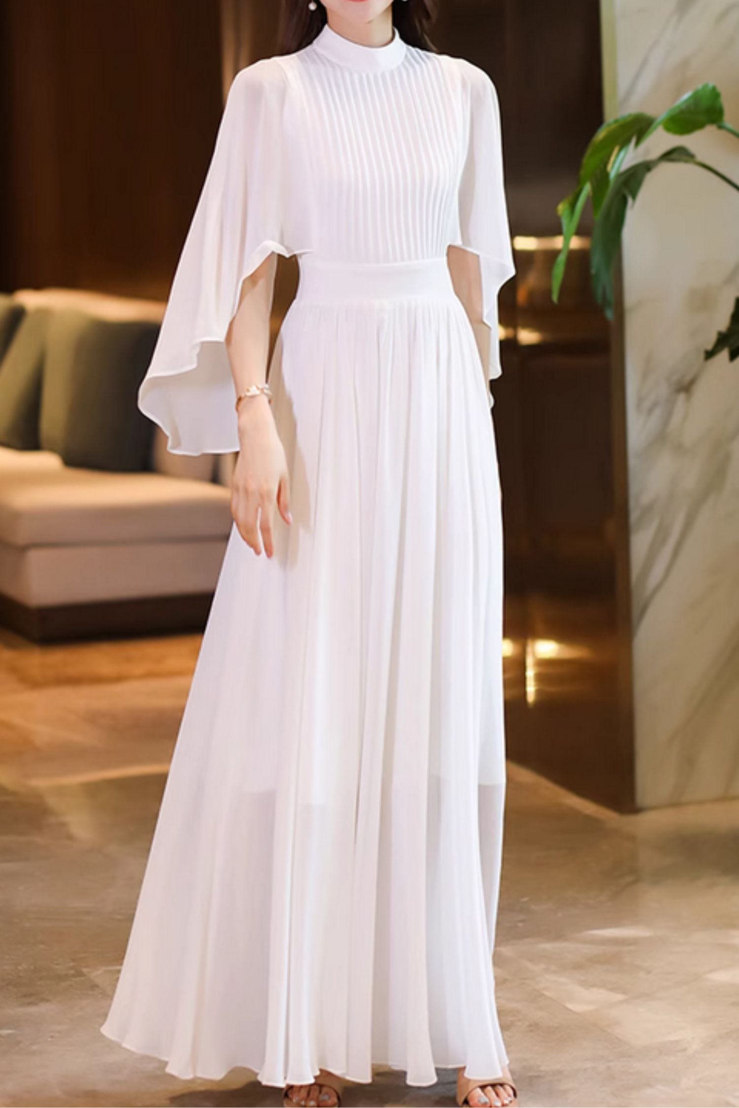 Illustrative example of white design dresses