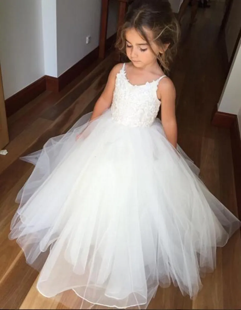 Illustrative example of white flower girl dresses