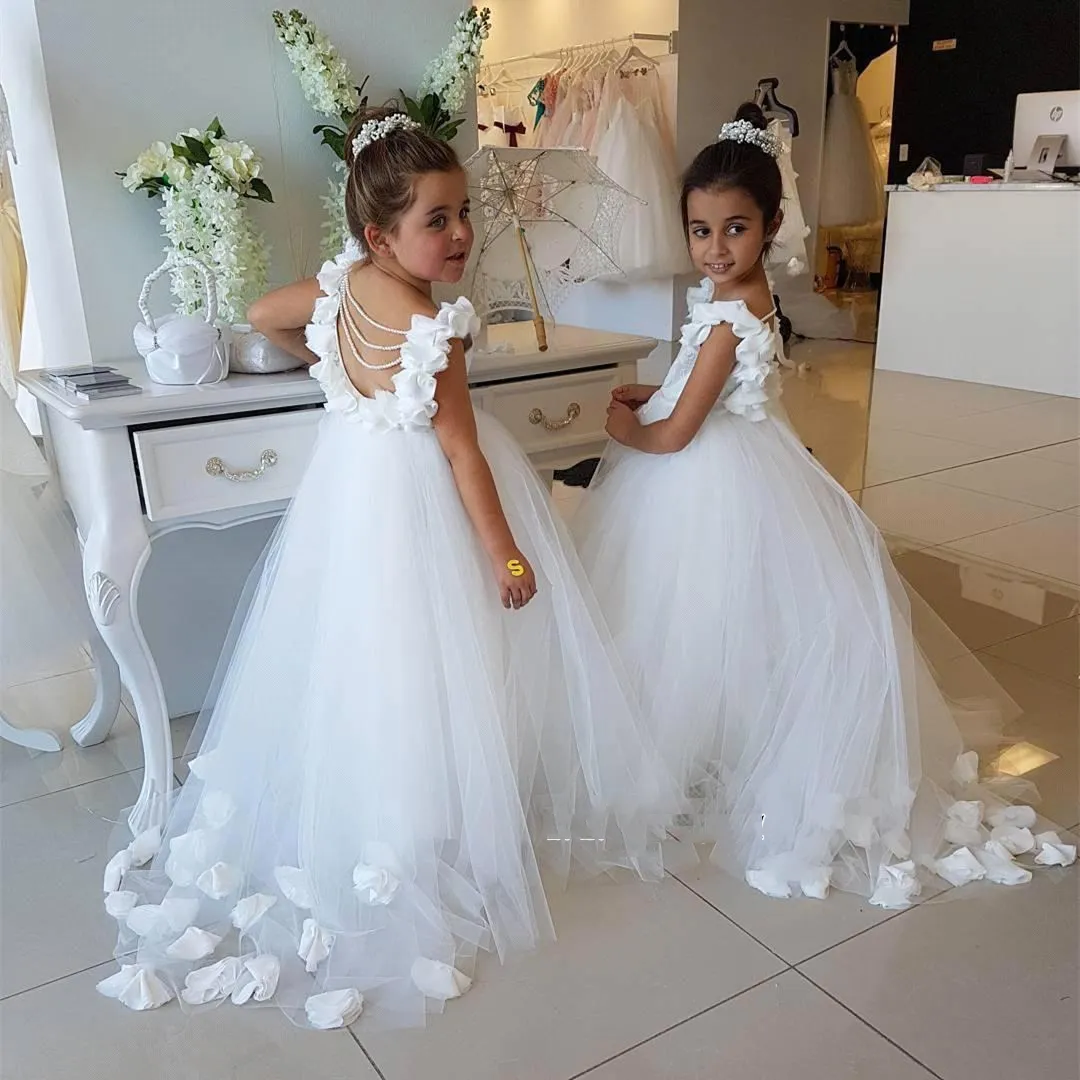 Illustrative example of white flower girl dresses