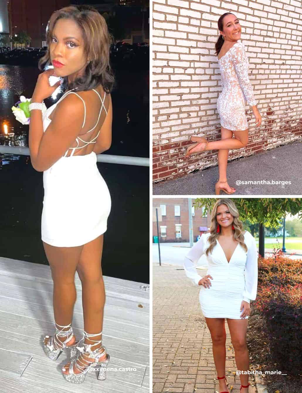 Illustrative example of white homecoming dress