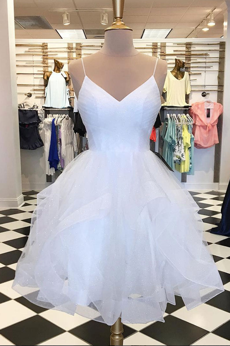 Illustrative example of white homecoming dress