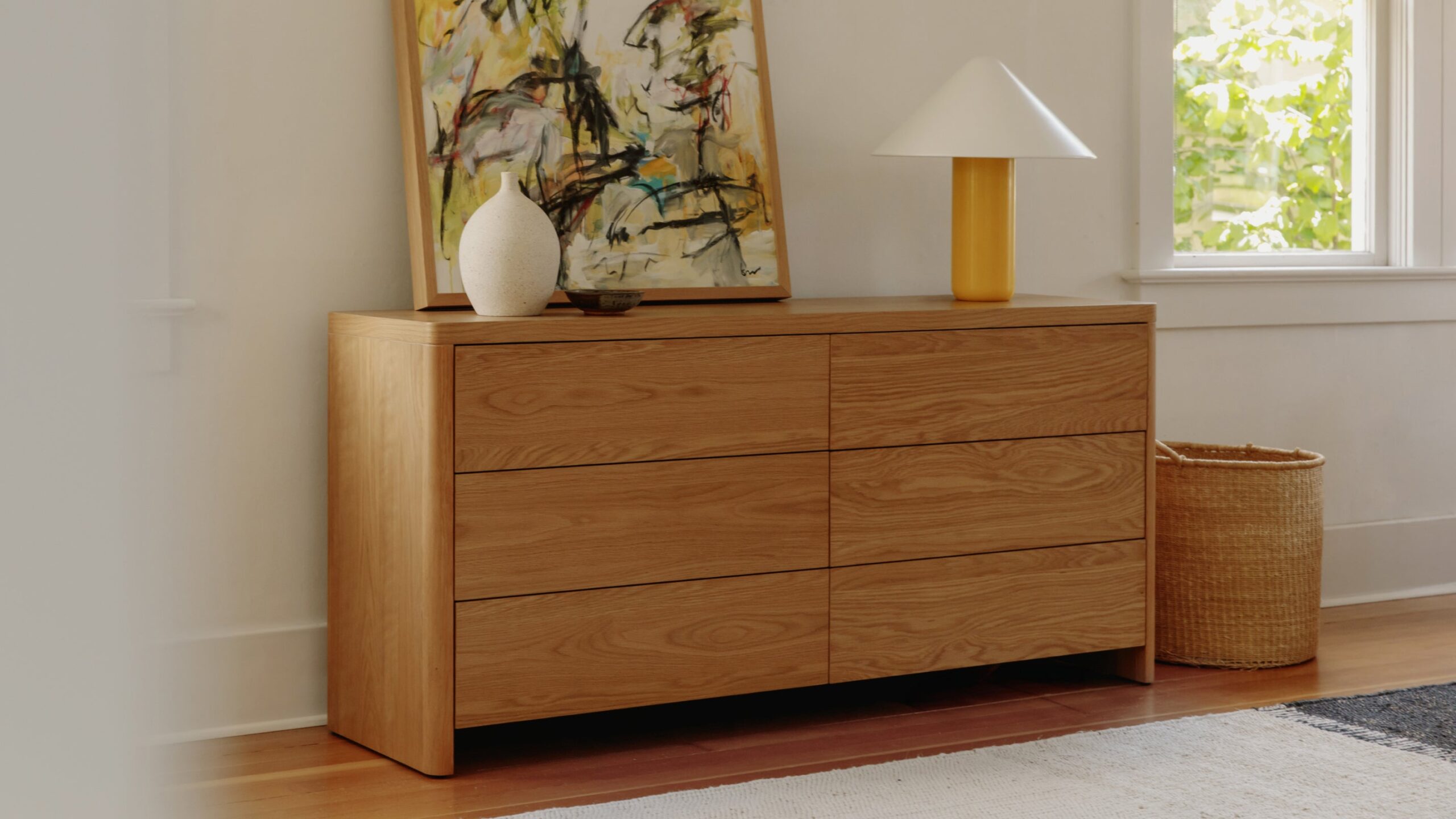 Illustrative example of white oak dresser