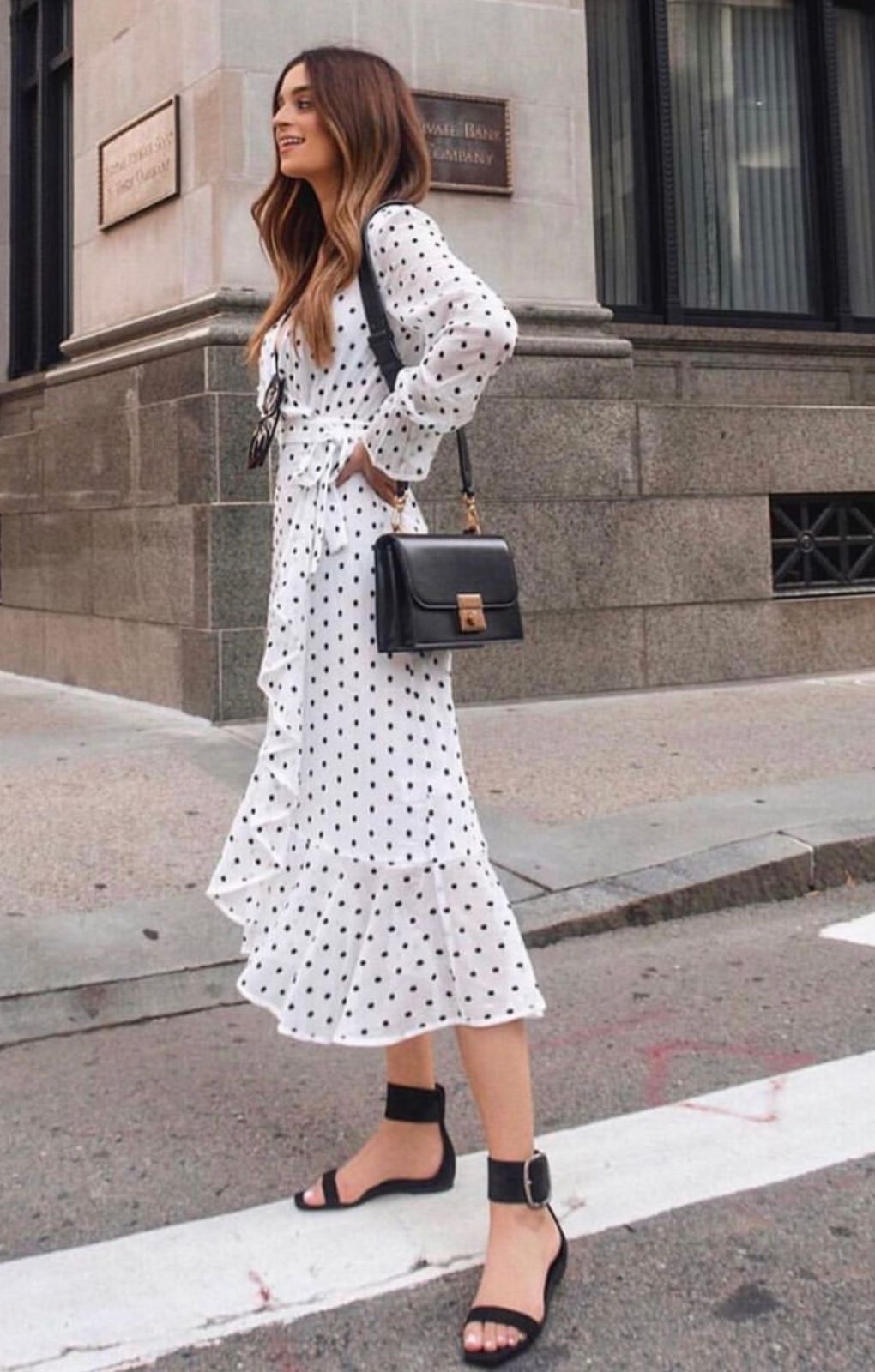 Illustrative example of white polka dot dress
