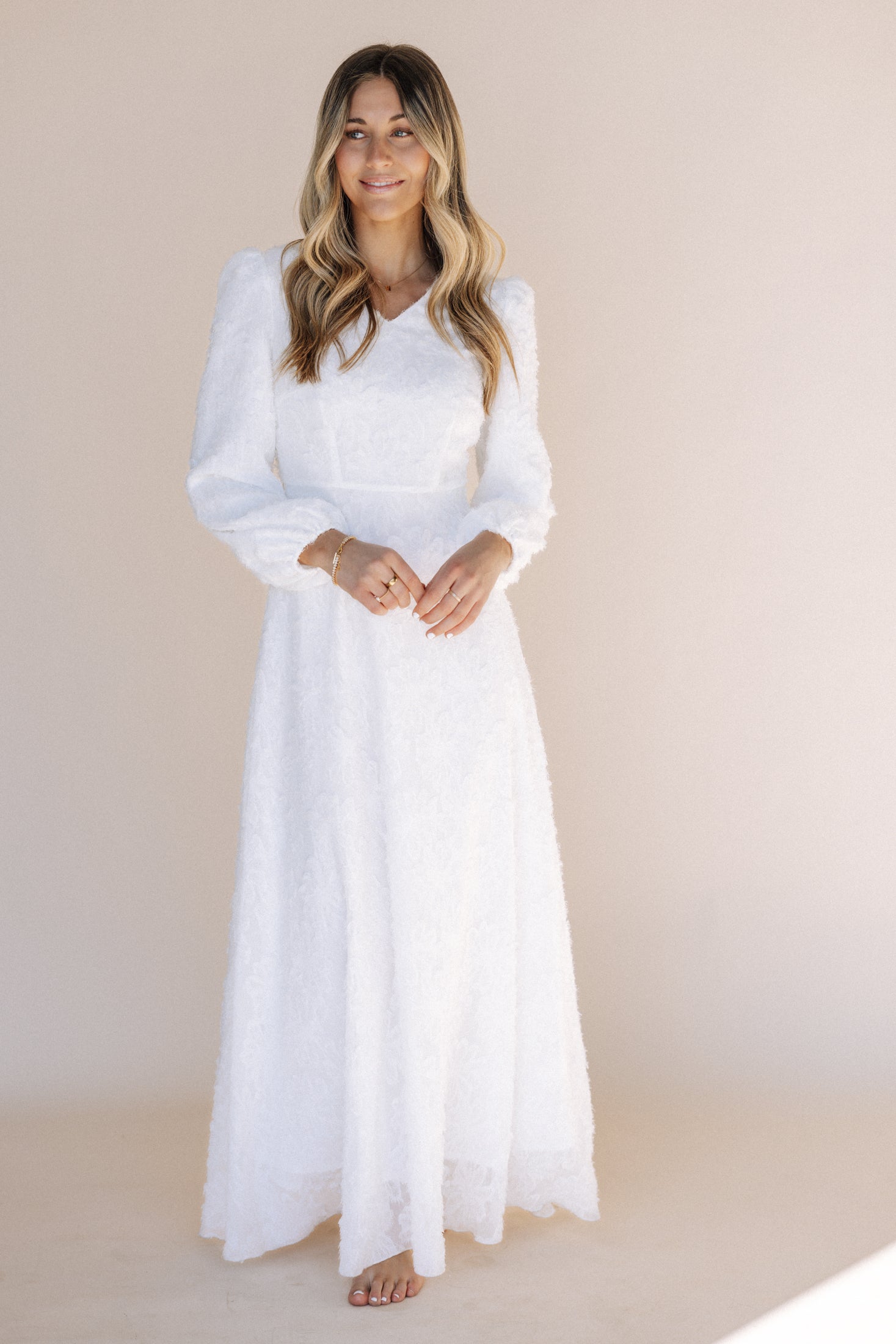 Illustrative example of white temple dresses