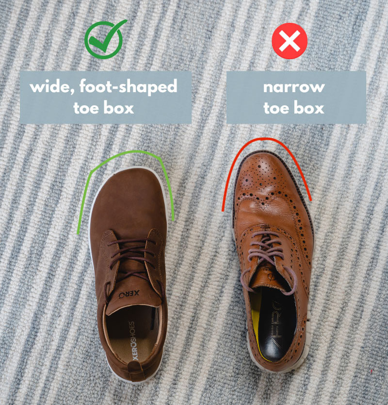 Illustrative example of wide toe box dress shoes