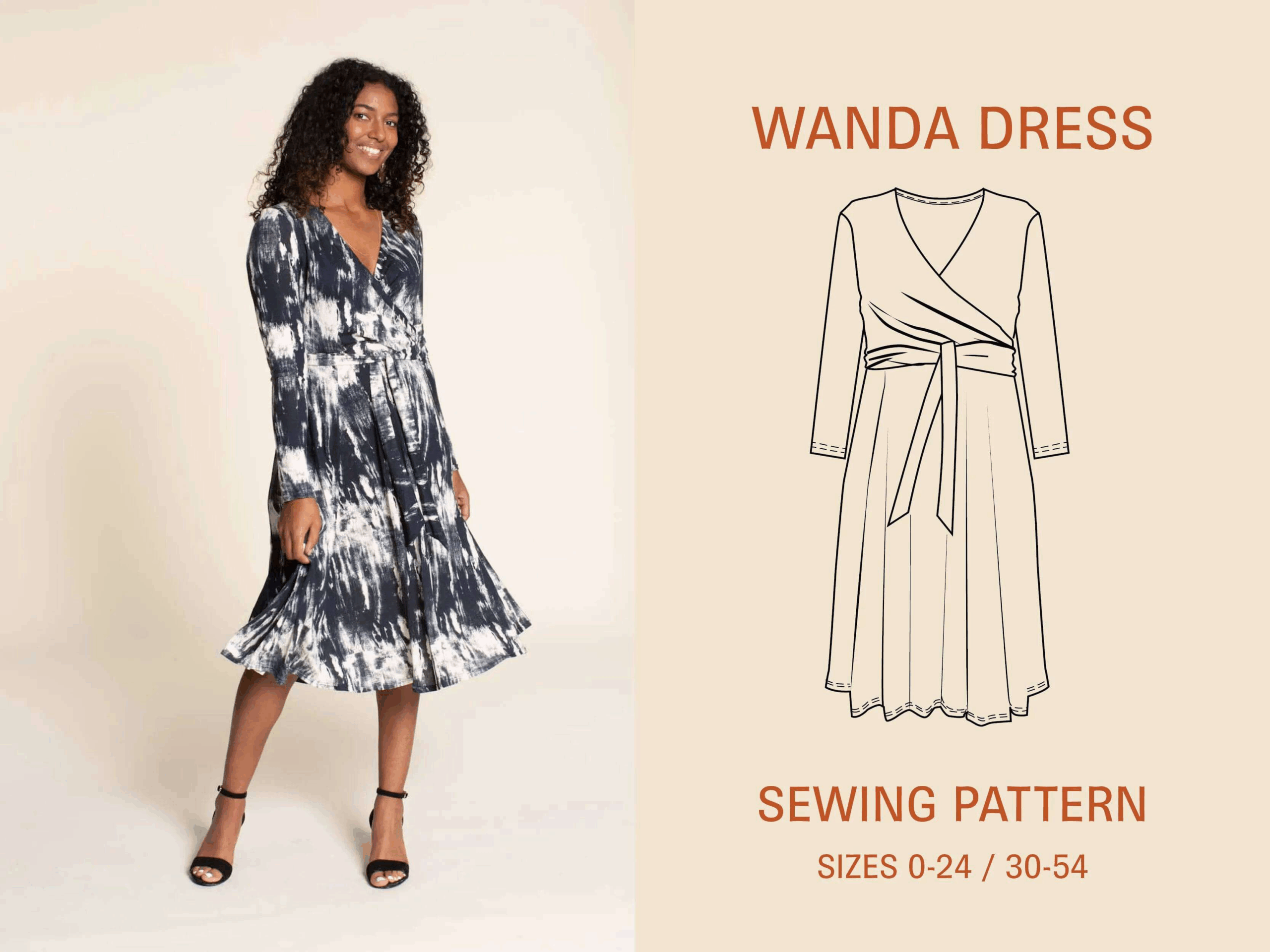 Illustrative example of wrap dress pattern