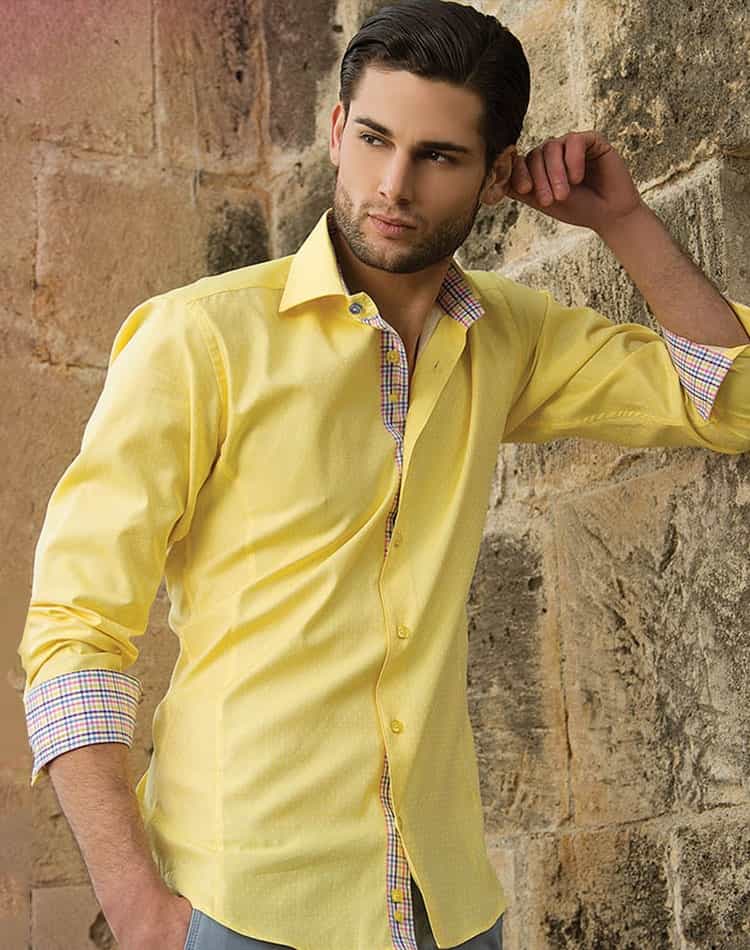 Illustrative example of yellow dress shirt