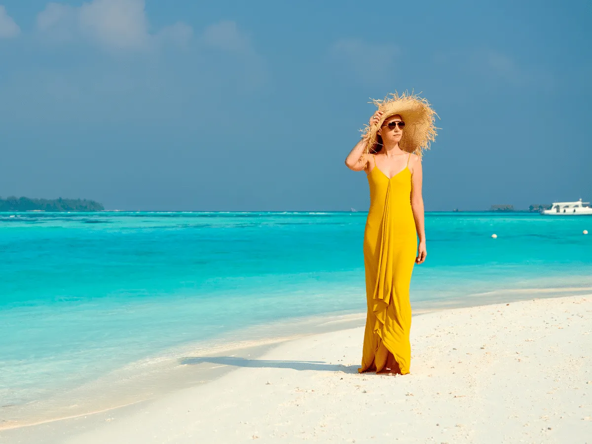 Illustrative example of honeymoon dress from Google Search