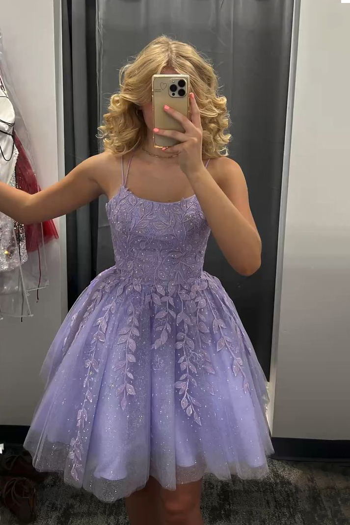 Illustrative example of lavender homecoming dress from Google Search