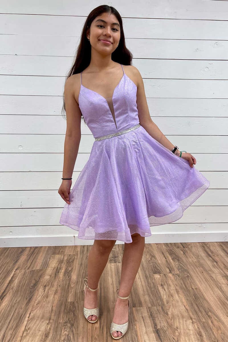 Illustrative example of lavender homecoming dress from Google Search