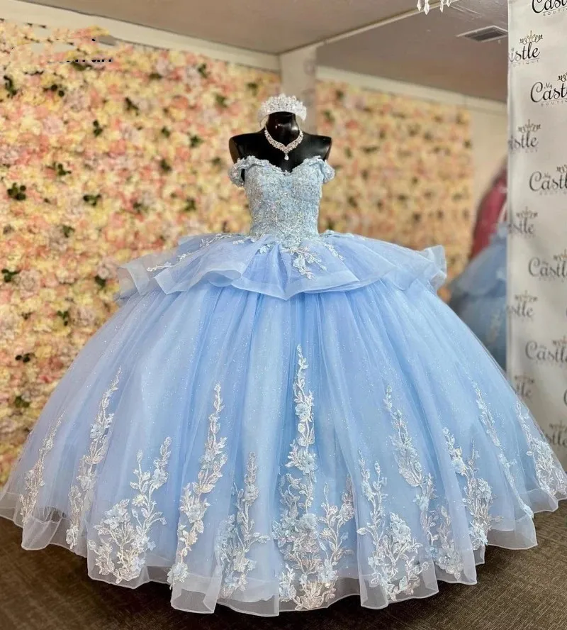 Illustrative example of light blue quinceanera dresses from Google Search